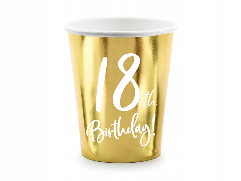 

Kubki 18th Birthday złote 18 urodziny