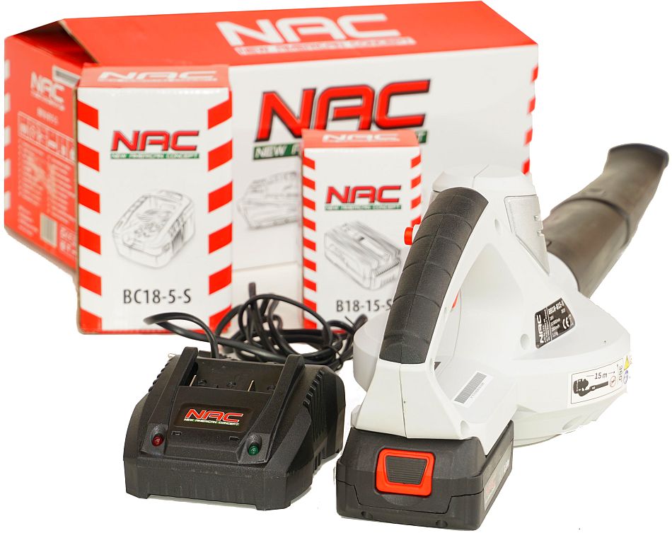 NAC DMUCHAWA AKUMULATOROWA liści BB18 Li-Ion 18V Zasilanie akumulatorowe