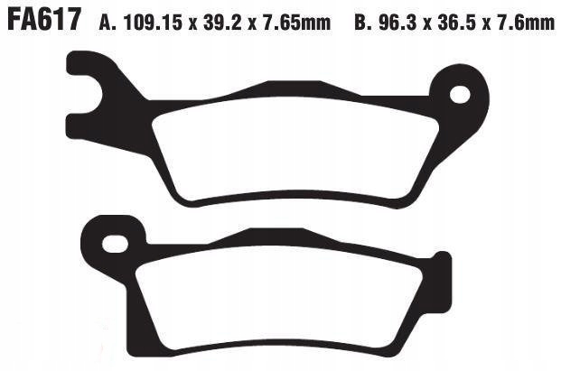 FA617TT 618TT - ЗАДНИЕ КОЛОДКИ CAN-AM RENEGADE 500 650 800 1000 XMR XT