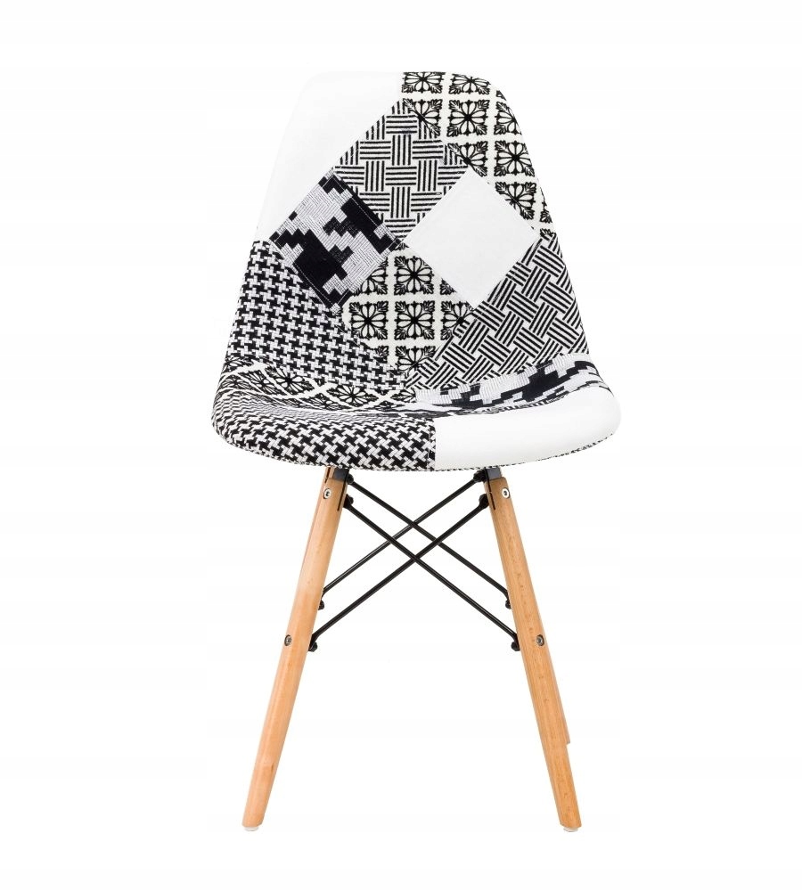 KRZESŁO PATCHWORK drewniane NITOS 18 Głębokość mebla 39 cm