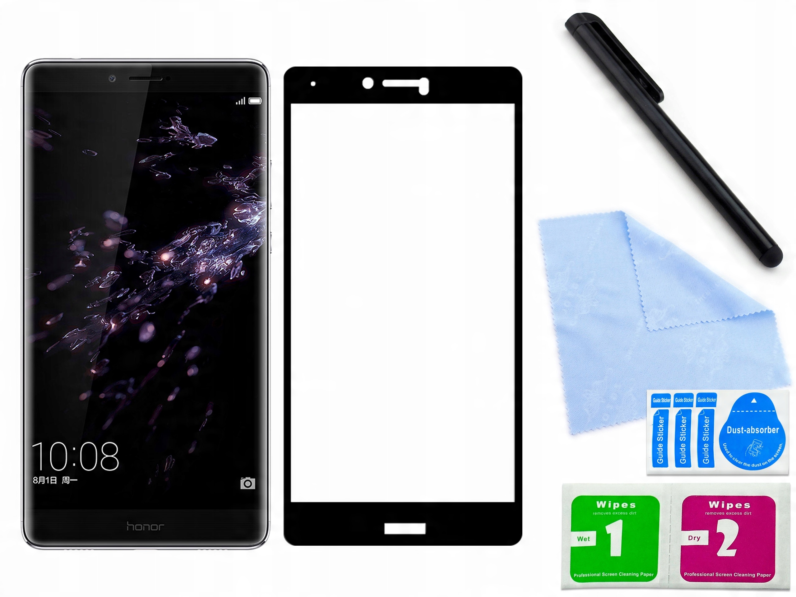 

Zaokršglone szkło do Honor Note 8 EDI-AL10 Czarne