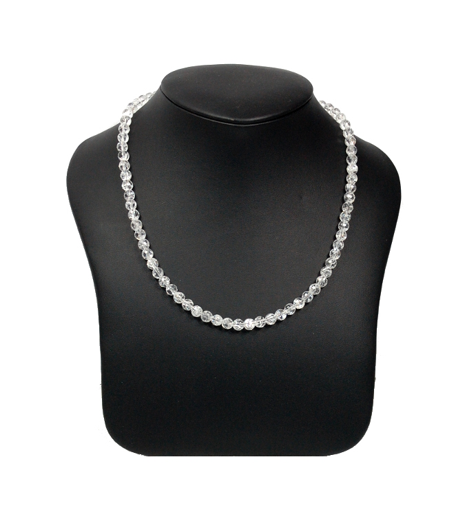 Naszyjnik naturalny Kryształ Górski Lodowy kwarc cracked kulki 6mm faseta