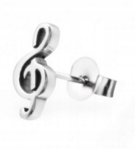 

Kolczyk Klucz Wiolinowy stal 316L 9mm/4mm