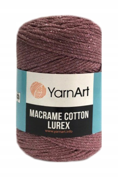 Macrame Cotton Lurex sznurek makrama 743 brud. róż