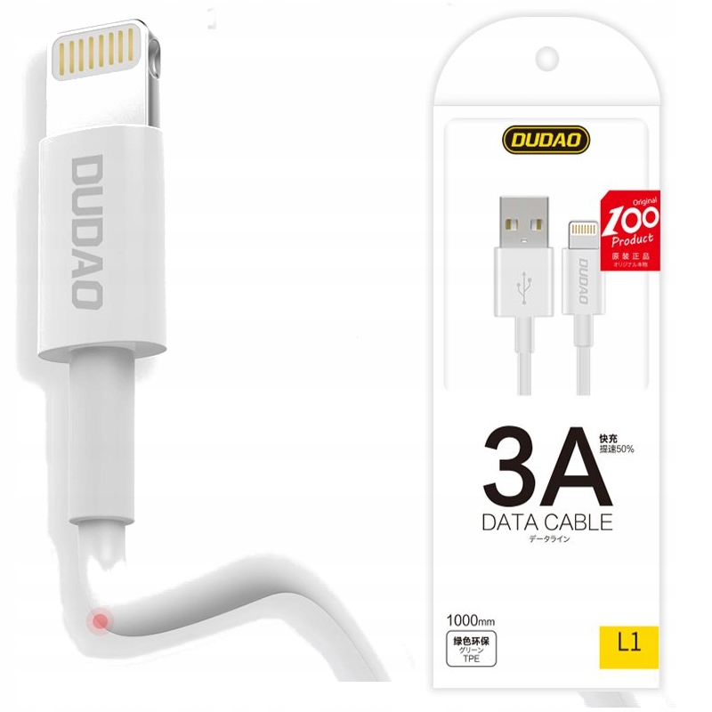 

Dudao Wytrzymały Kabel Usb Szybki Do Iphone 3A 1m