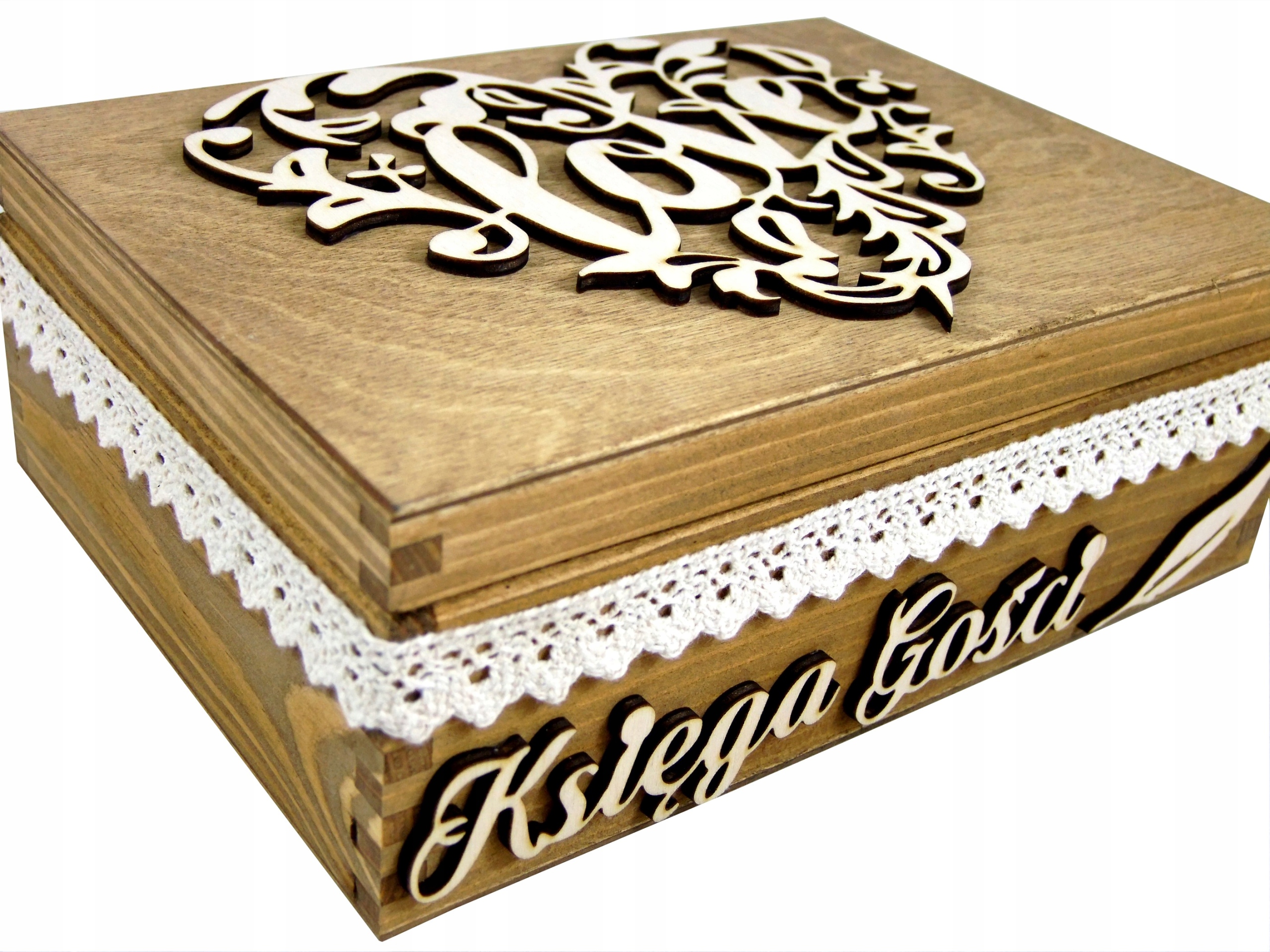 Komplet Na Koperty Obrączki Księga Gości Koronka Wysokość produktu 23 cm