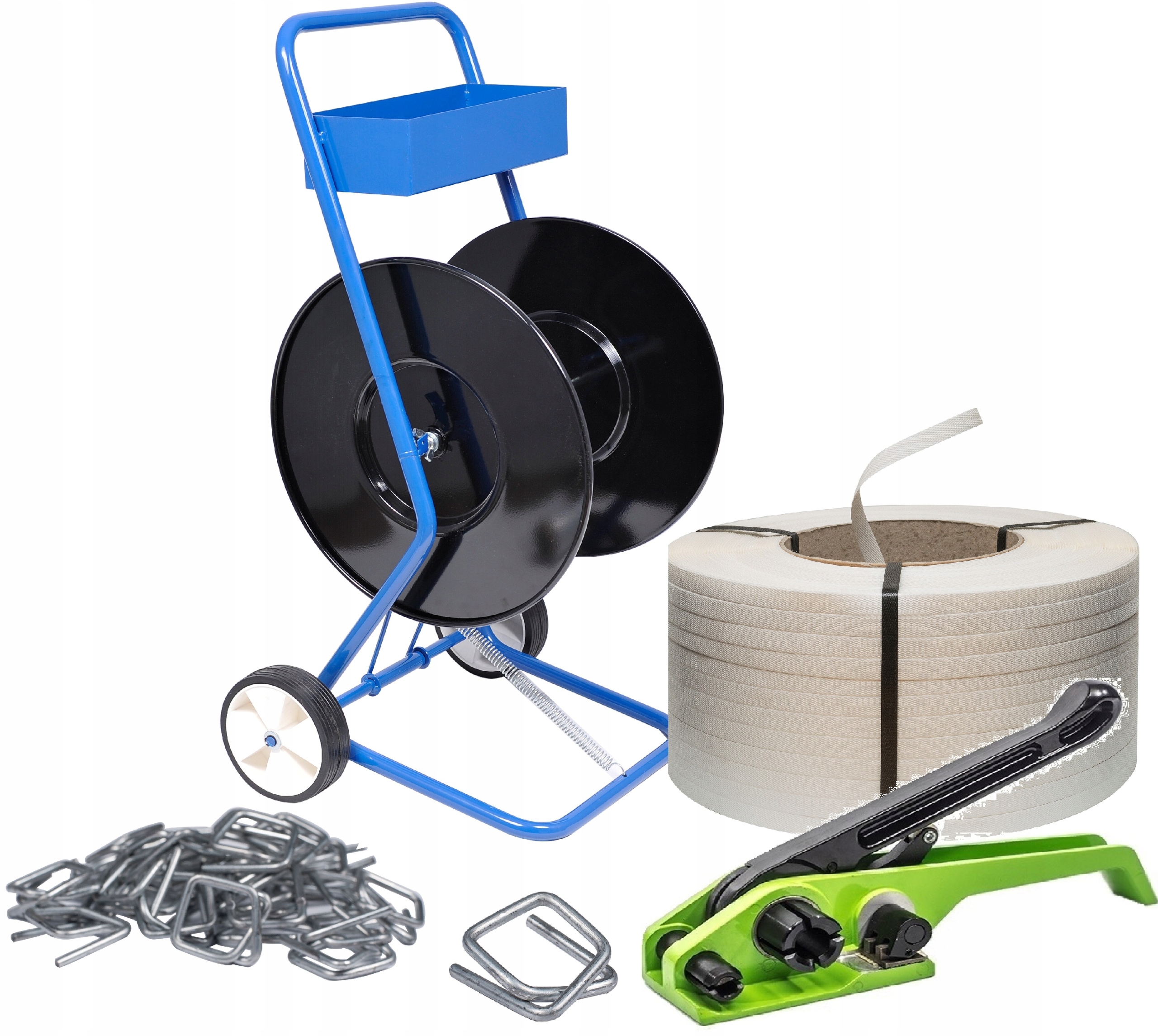 19mm TAŚMA ZAPINKI NAPINACZ WÓZEK BANDÓWKA ZESTAW!