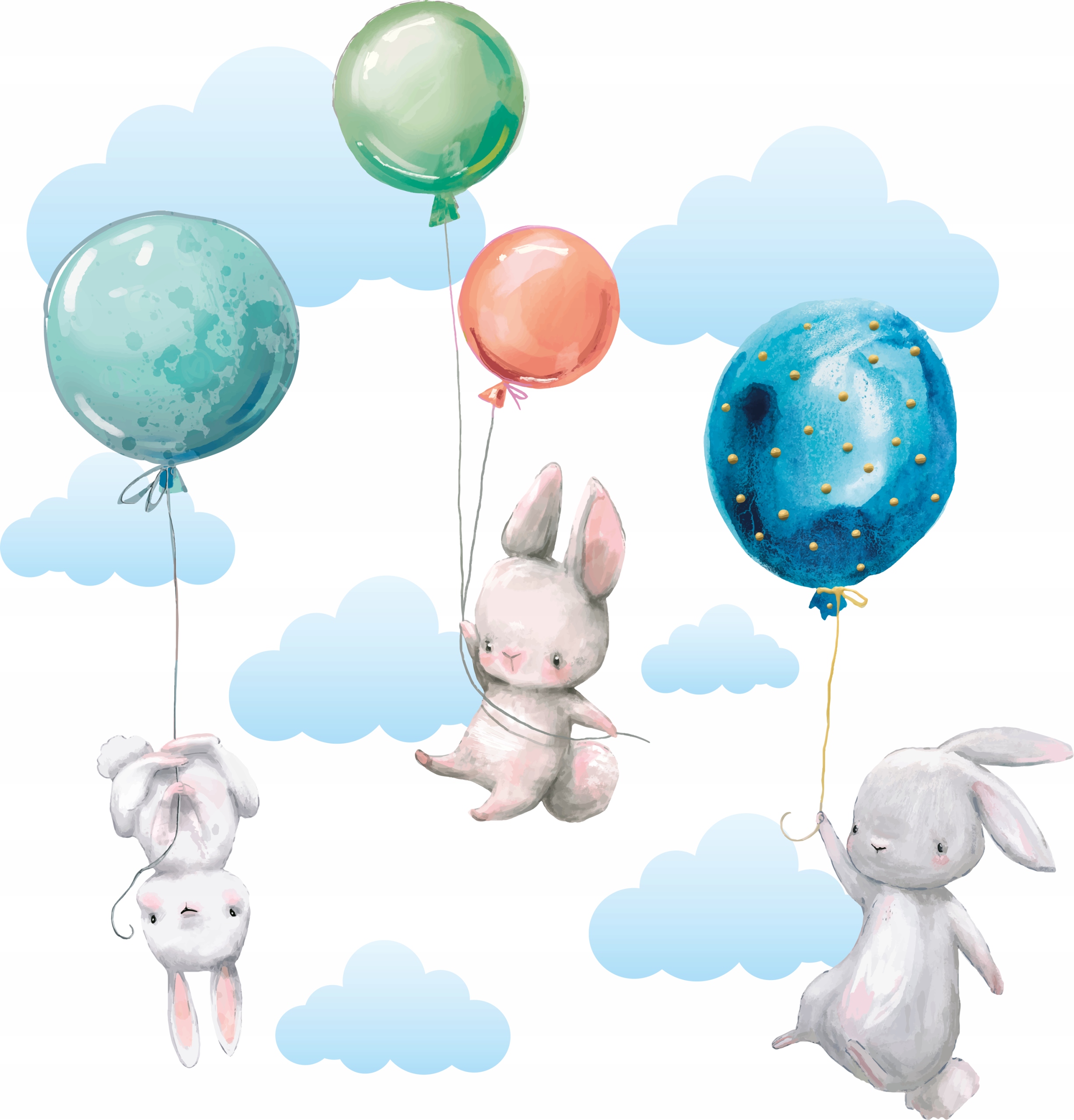

naklejki na ścianę Króliczki Balony