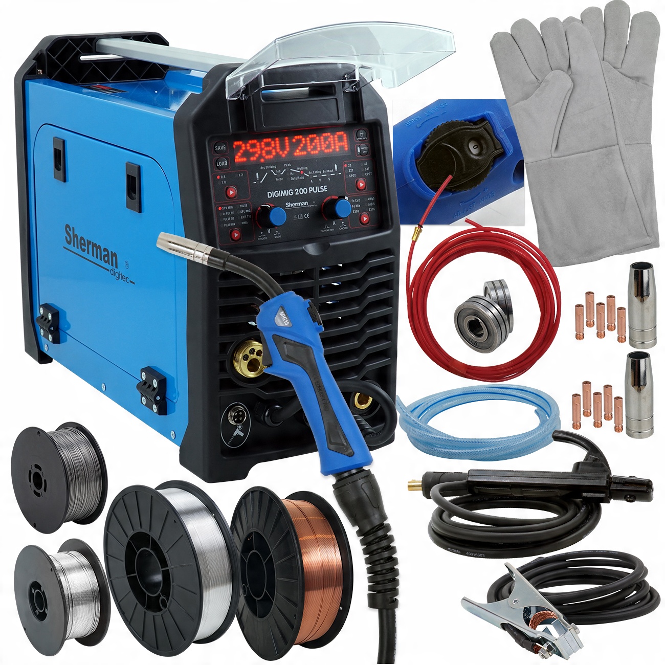 

Spawarka Mig Mag Tig migomat 200A zestaw 230V Igbt