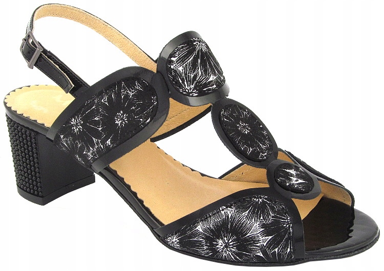 

Sandały Morek 734 skóra czerń+srebro r. 41