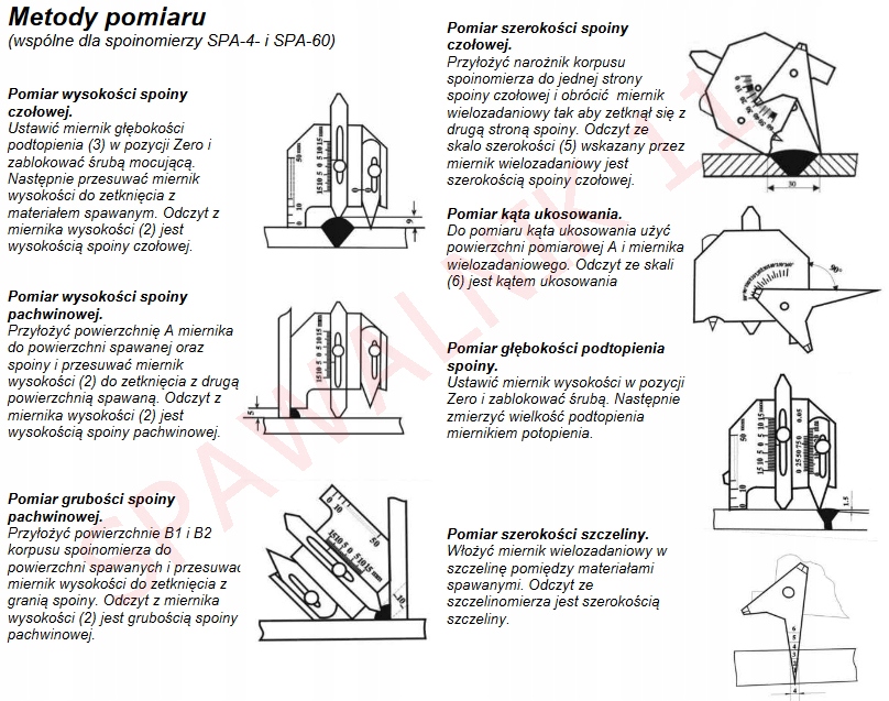 Spoinomierz analogowy SPA-60 miernik spoin Kod producenta spa-60