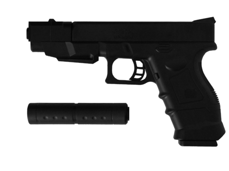 PISTOLET NA KULKI GLOCK BROŃ ASG + TŁUMIK I KULKI Kod producenta A66