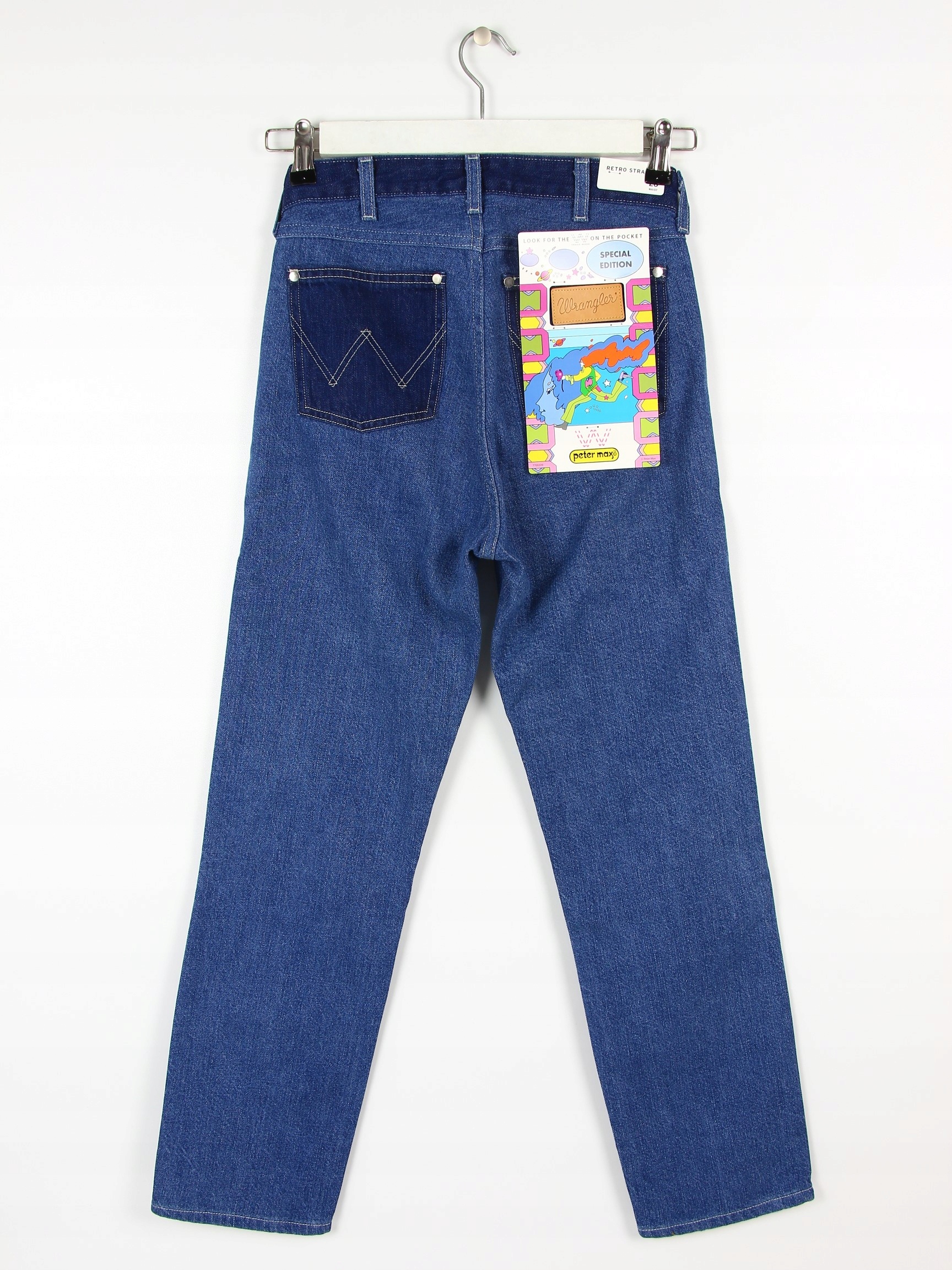 WRANGLER x PETER MAX JEANSY PROSTE 7/8 MOM W29 L32 Rozmiar 29/32