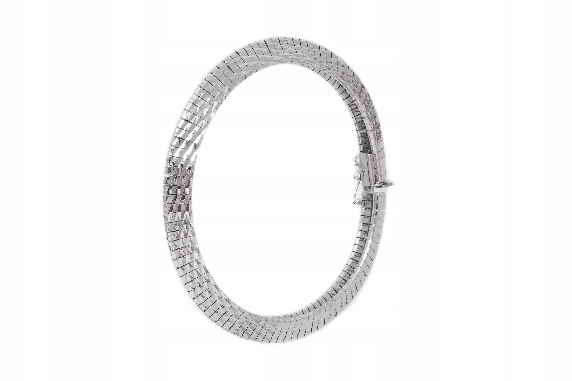 Krásný Stříbrný Italský Náramek Kleopatra 19 CM