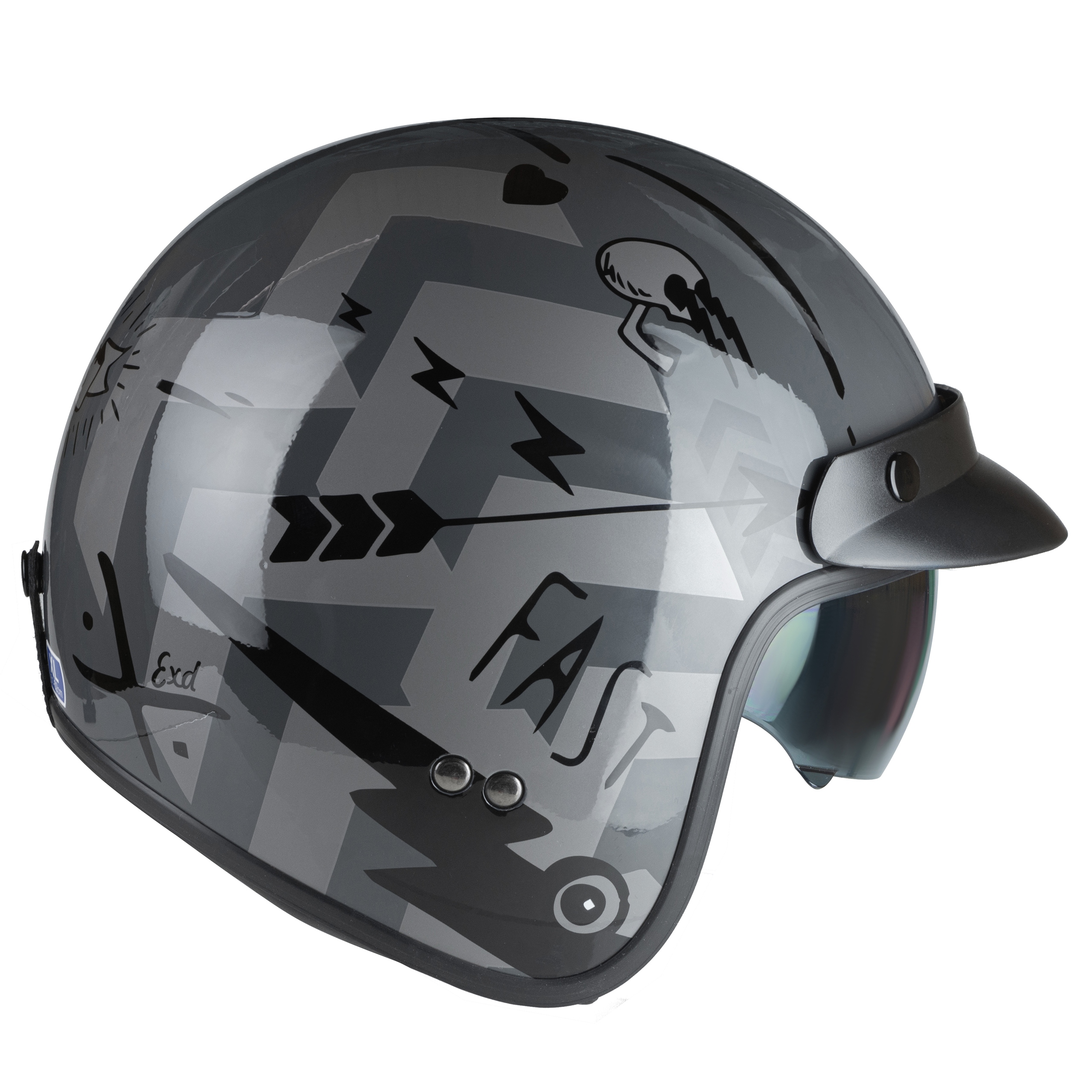 BADASS KASK DASZEK CASSIDA NA MOTOCYKL + BLENDA XS Producent Cassida