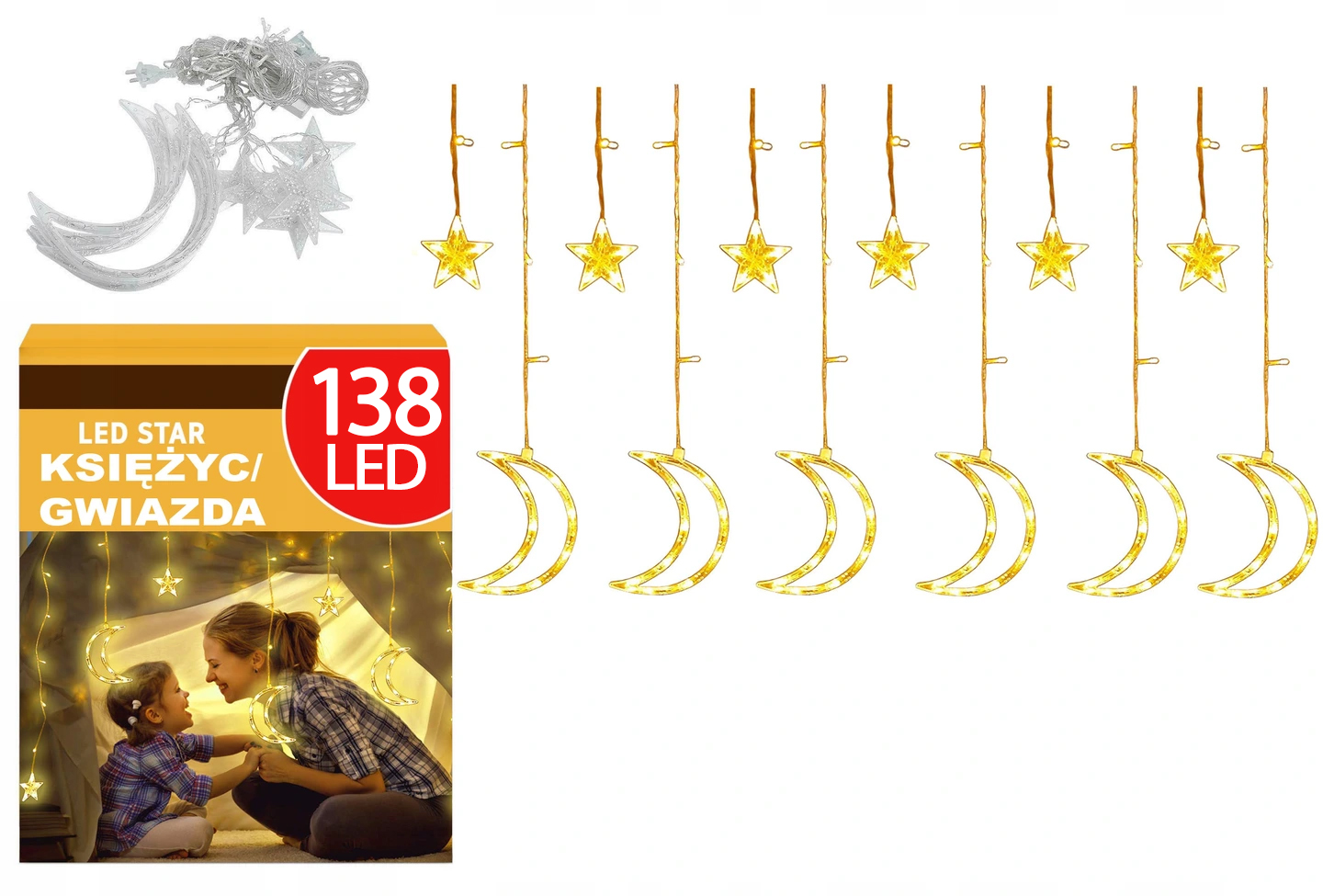 

Kurtyna Gwiazdy Wiszące Lampki Choinkowe Led Sople