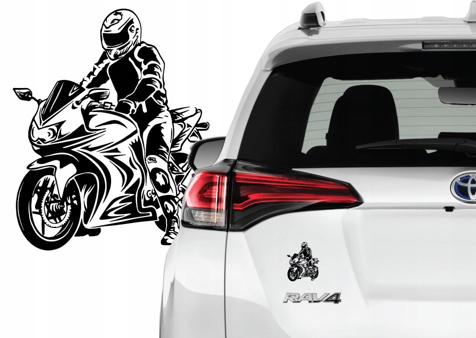 

Naklejka na samochód motocyklista motor motocykl