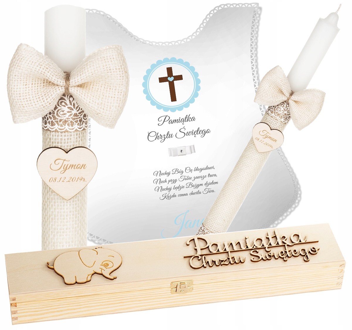 

Świeca Na Chrzest Grawer Pudełko Szatka Do Chrztu