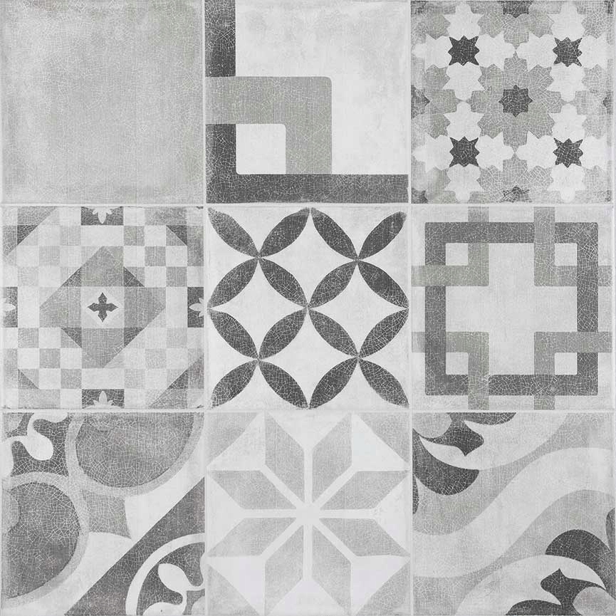 Płytka podłogowa GEOTILES 60X60cm. PATCHWORK HIT Kolekcja Vintage Negro
