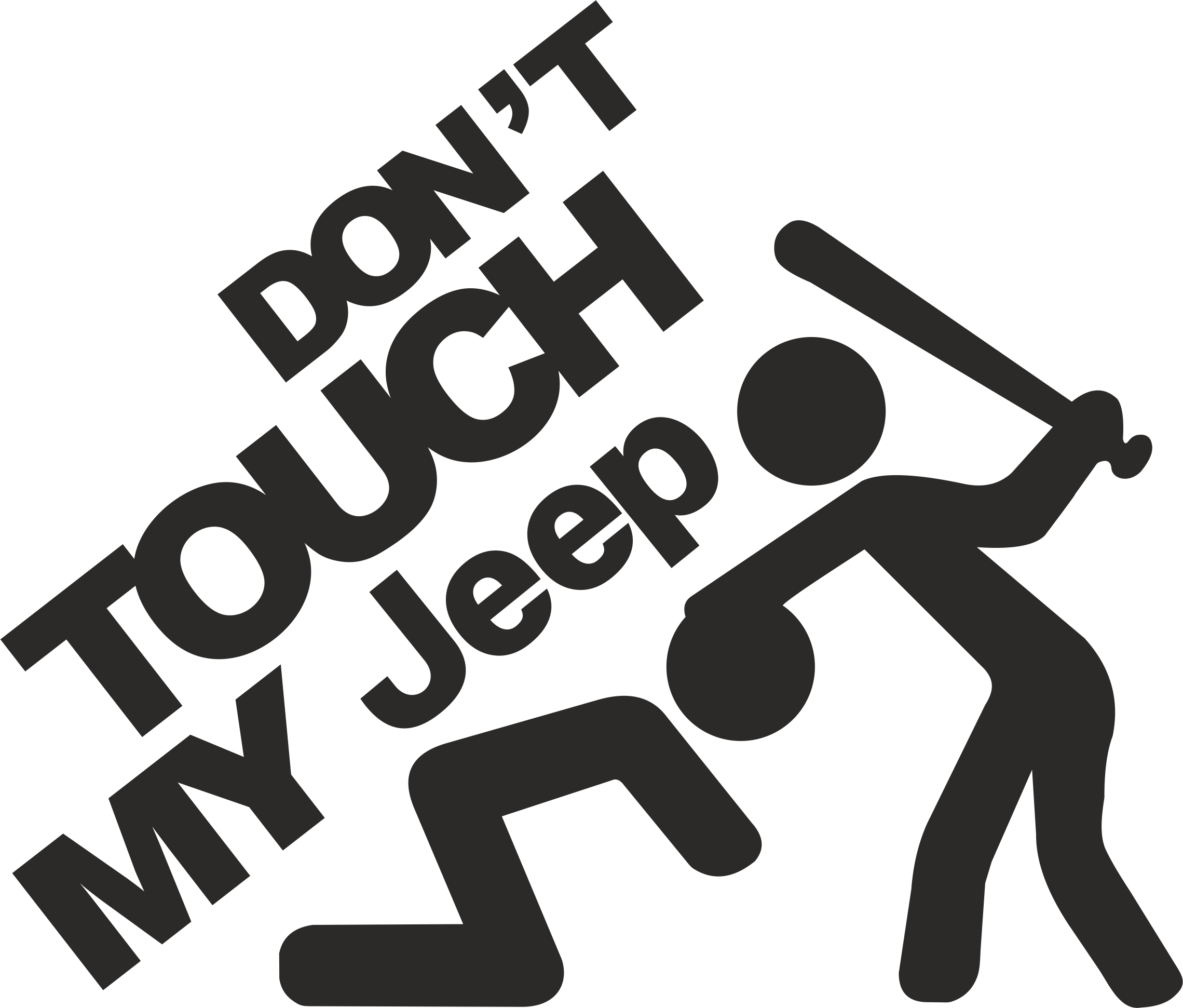 

Don't Touch My Jeep naklejka 15 x 12,8 cm