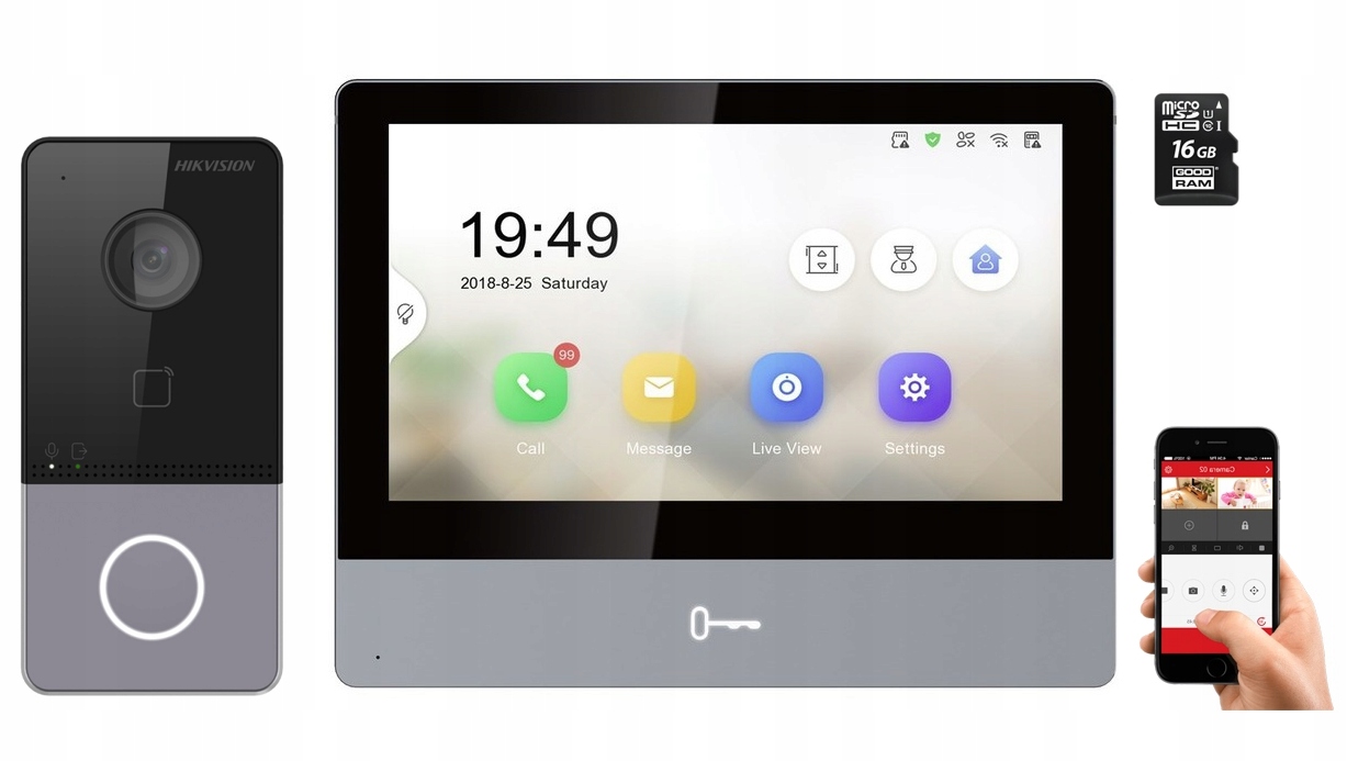 Video Domofon Ip videotelefón Ips Hikvision Aplikácia
