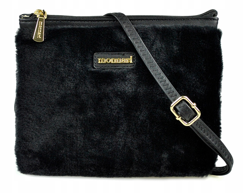 

Torebka Monnari Czarna Listonoszka z Logo Futerko