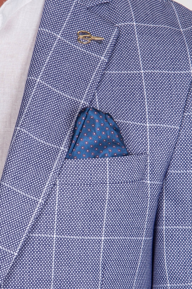 Marynarka niebieska w białą kratę 3524 rozm. 50 Materiał dominujący bawełna