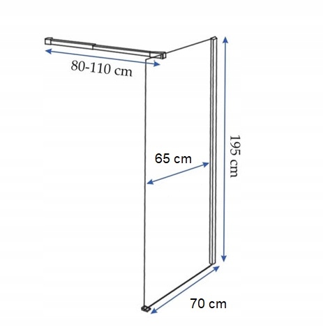 Zuhanyfal AERO 70x195 light - REA Teljes magasság 195 cm