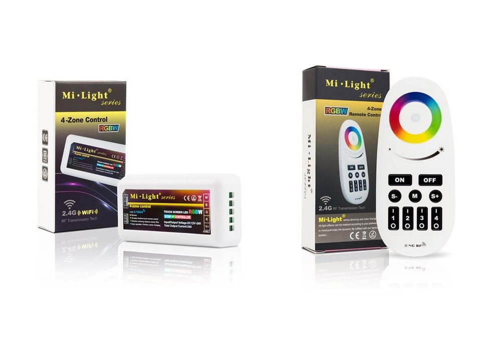 ZESTAW Sterownik + Pilot do taśm LED RGBW 4 strefy