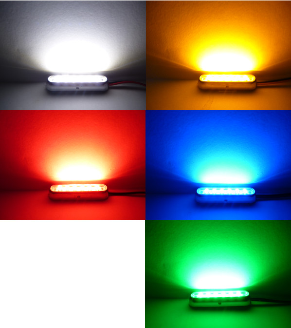 Lampa 6 LED dekoracja TIR BUS progi obrys 12V 24V Numer katalogowy części RSLED Lampa LED 6 SMD 42 mm