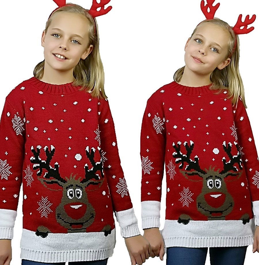 ДЕТСКИЙ СВИТЕР РОЖДЕСТВЕНСКИЙ С ДРУГОМ ОЛЕНЕМ 9/10 ЛЕТ