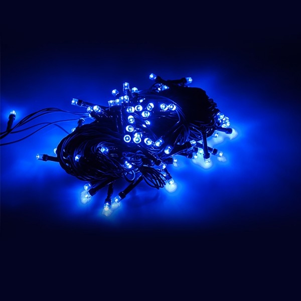 LAMPKI CHOINKOWE LED 100 NIEBIESKIE 7,5M CHOINKA