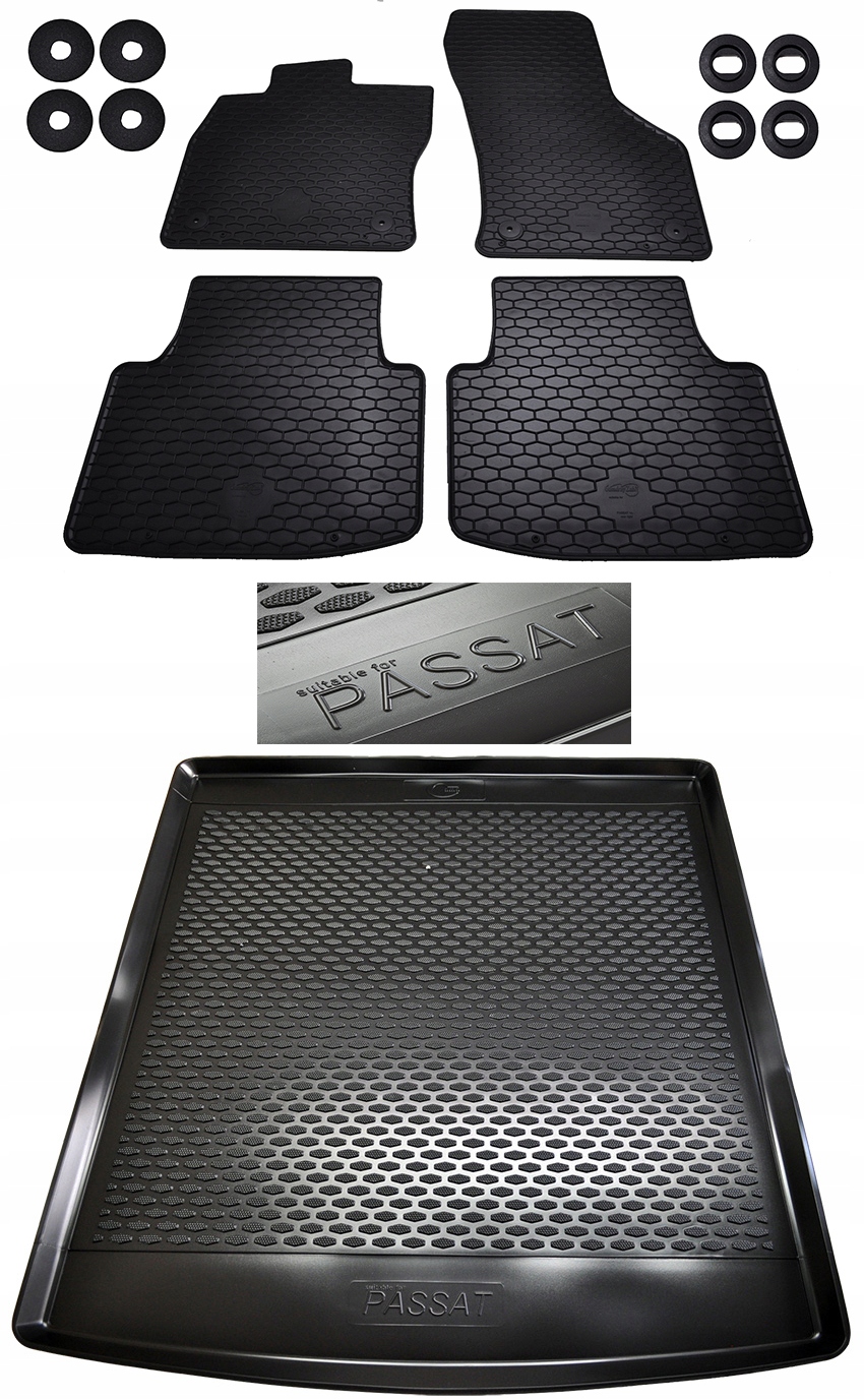 Резиновые коврики Passat B8 универсал + коврик багажника