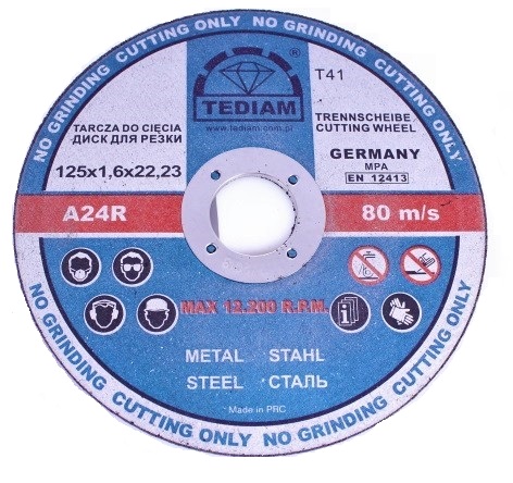 

Tarcza do cięcia metalu ⌀125 x 1mm Germany
