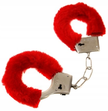 НАРУЧНИКИ С МЕХОМ цвет КРАСНЫЙ