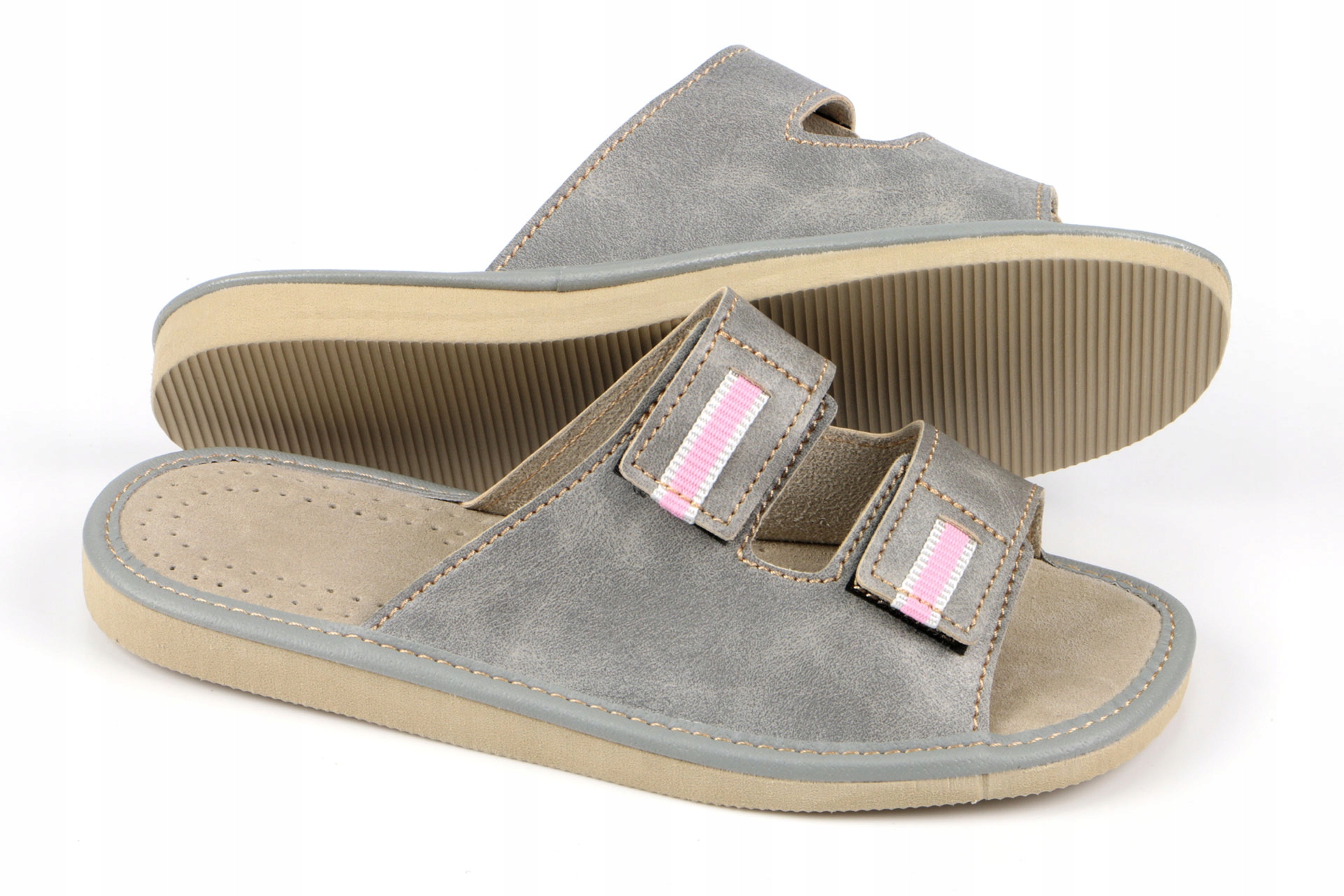 KLAPKI KAPCIE DAMSKIE SANDAŁ NA RZEPĘ PRODUCENT PL Rozmiar 40