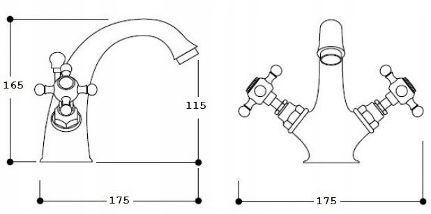 BATERIA UMYWALKOWA RETRO MOSIĄDZ STARE ZŁOTO Typ montażu stojąca