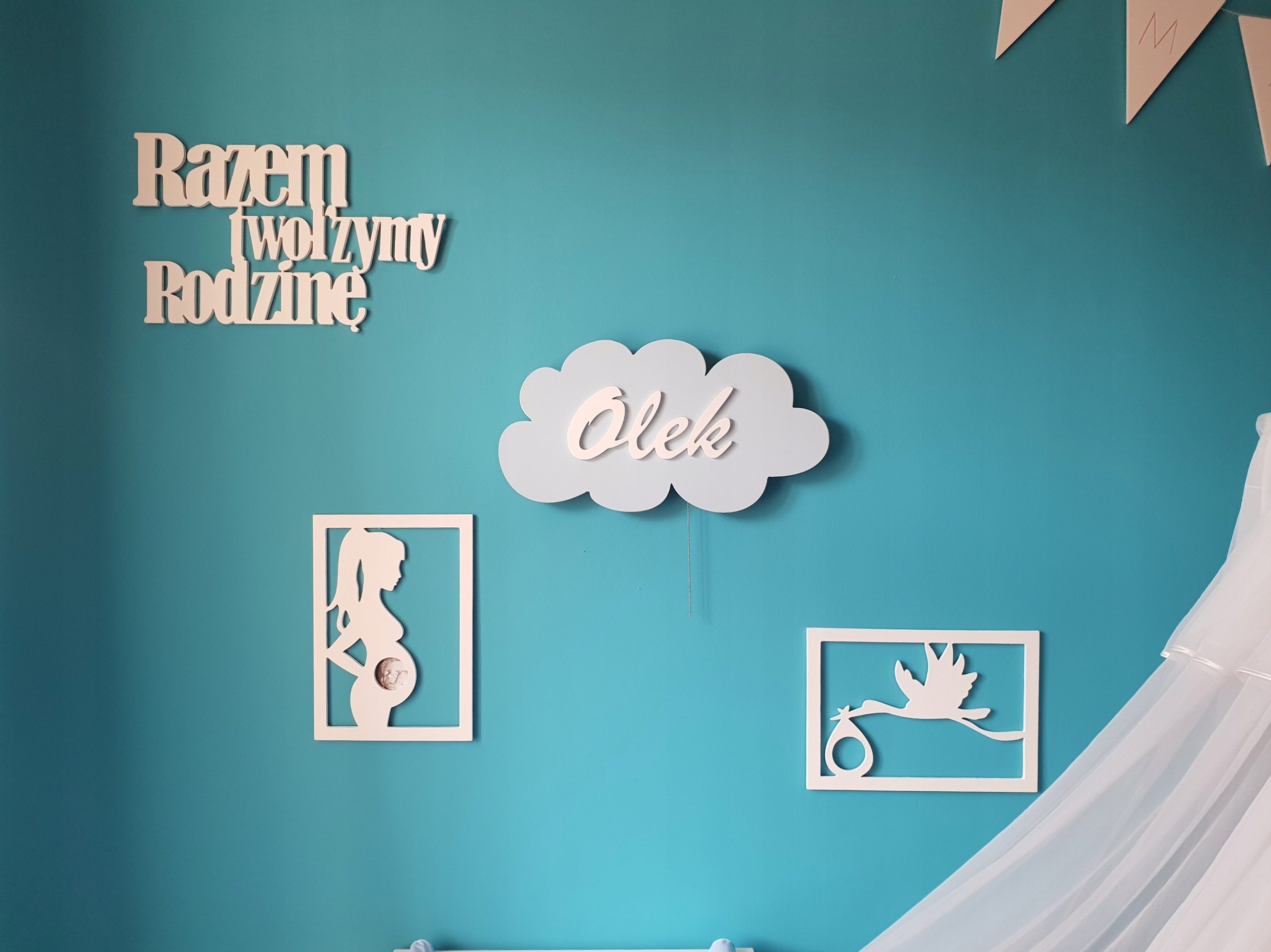 Lampka nocna chmurka z imieniem LED na baterie imię dziecka lampa dzeicięca Bohater brak