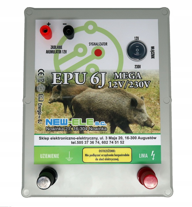 

Elektryzator ,pastuch Epu 6J 12V/230V./230V.