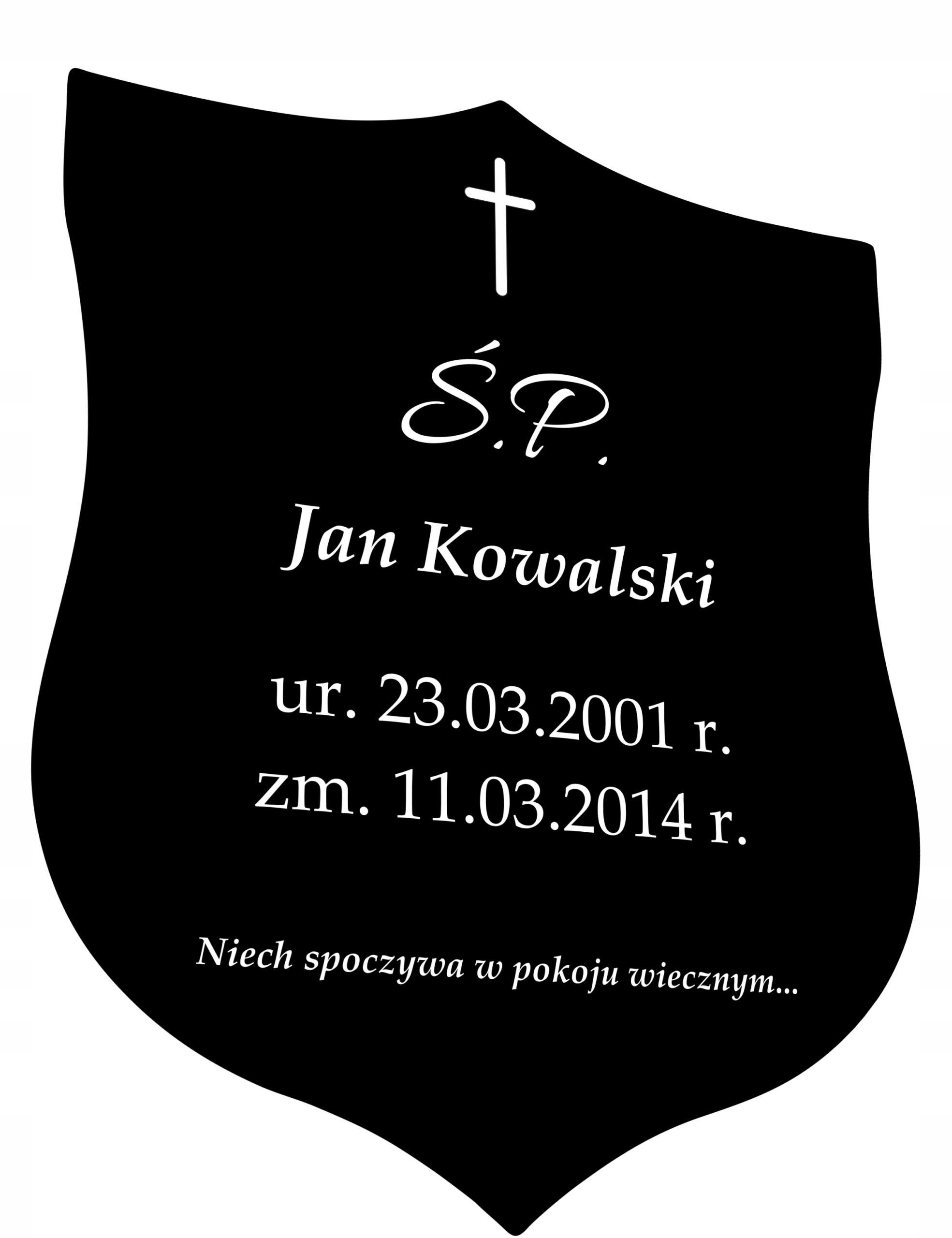TABLICZKA NAGROBNA NAGROBKOWA Z LAMINATU na grób