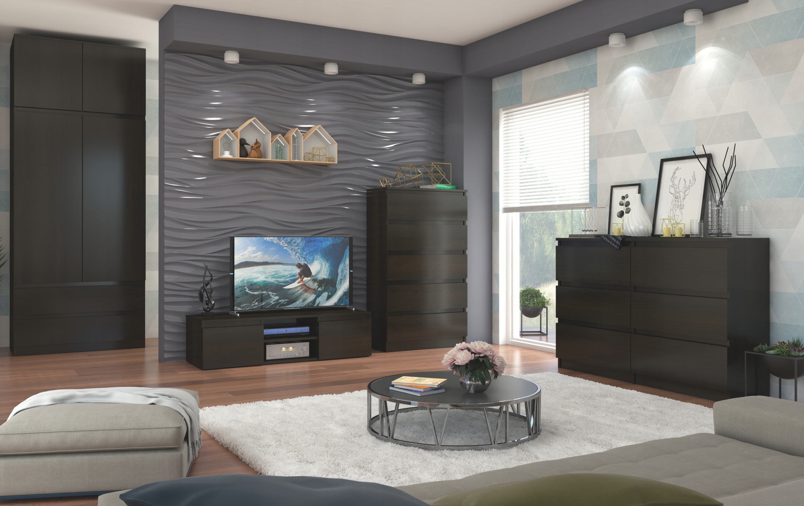 Szafa garderoba 90cm 2d 2sz wenge +nadstawka B-9N Wysokość mebla 234 cm