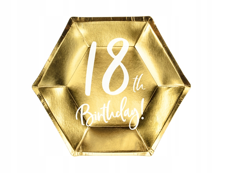 

Talerzyki 18th Birthday złote 20cm 18 urodziny