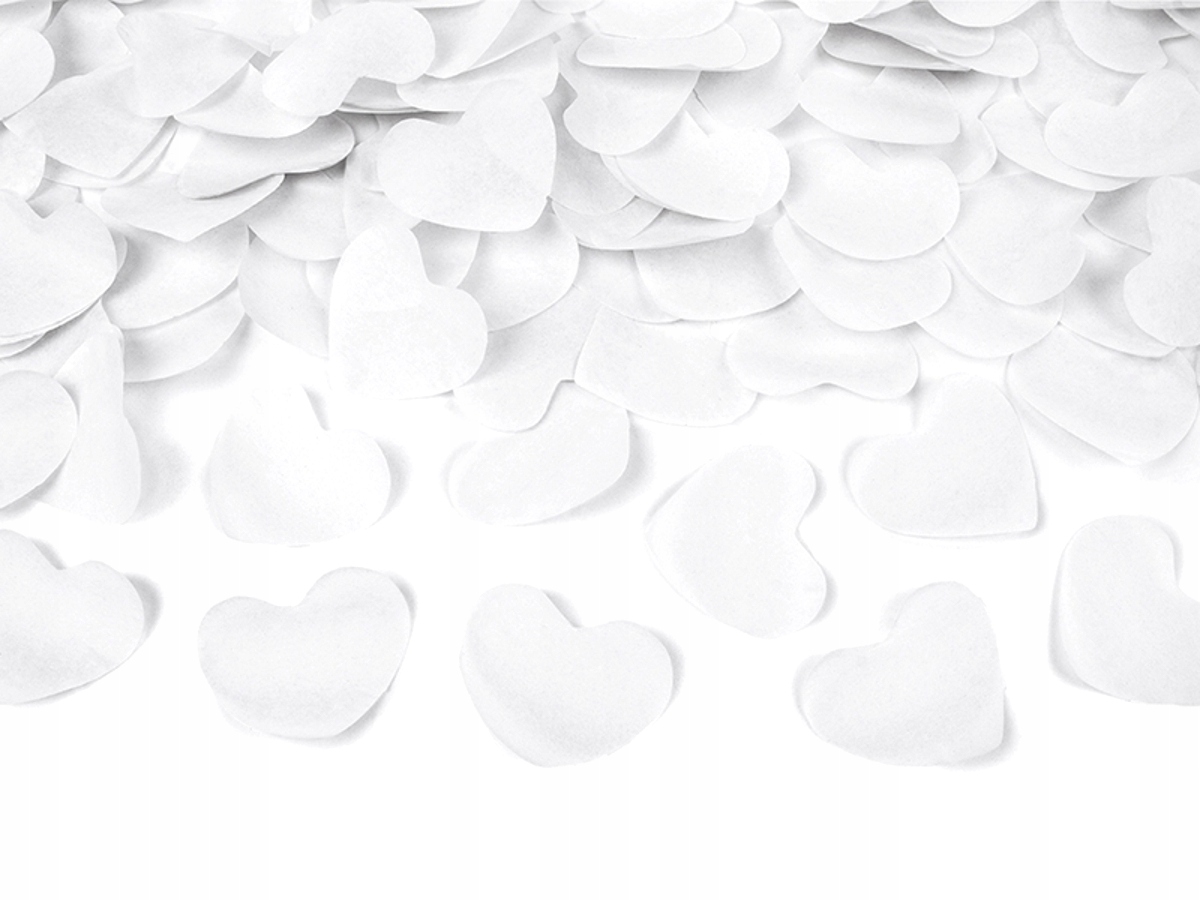 TUBA STRZELAJĄCA BIBUŁOWE BIAŁE SERCA 60CM ŚLUB WESELE-4 SZTUKI-3160 Wzór serca