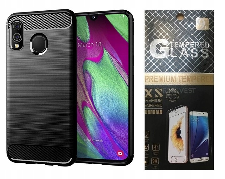 

Karbon Etui Carbon do Samsung Galaxy A20e + Szkło