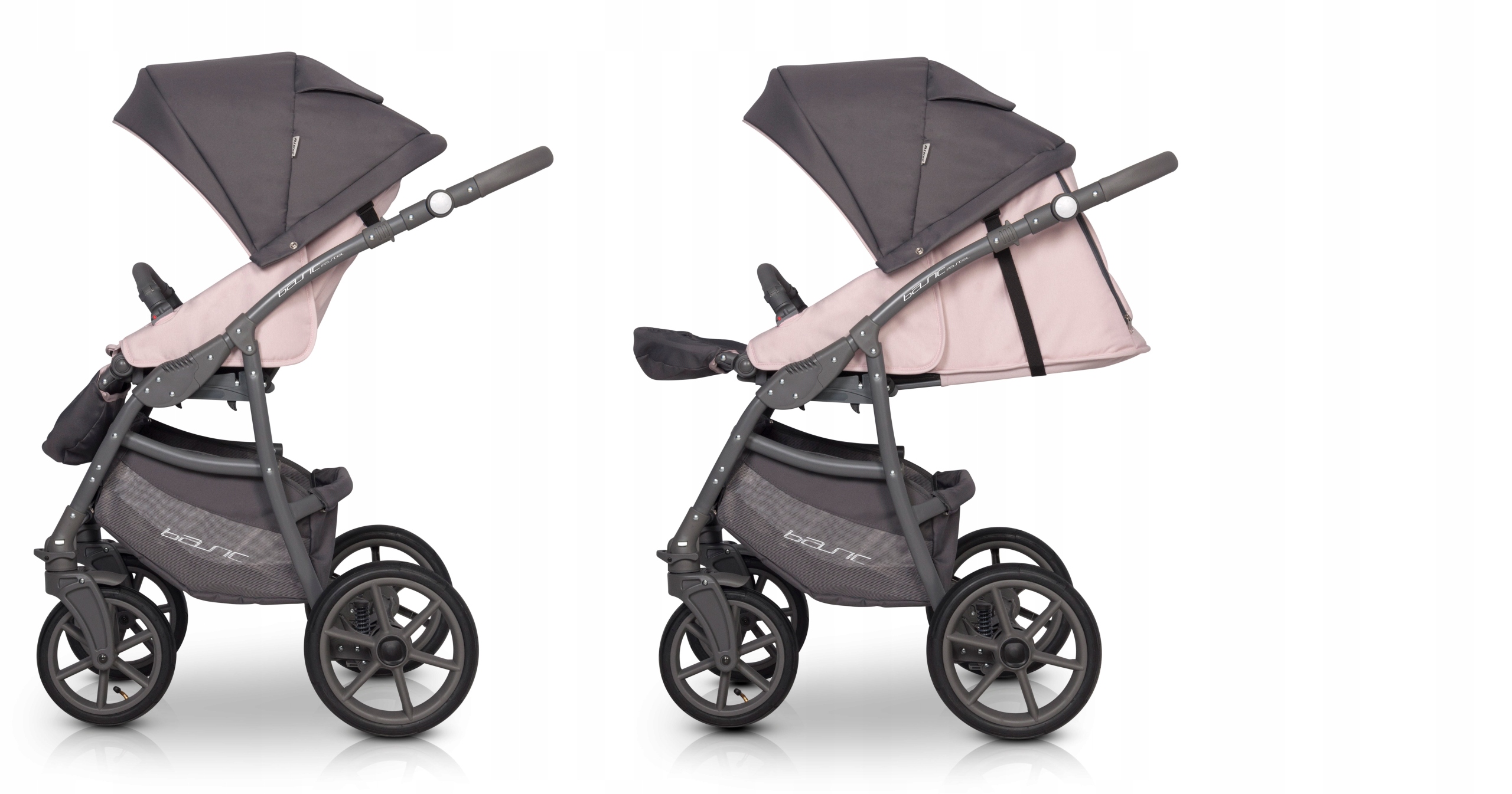 WÓZEK 2w1 GONDOLA SPACER / Basic Pastel Pink Riko Liczba kół 4