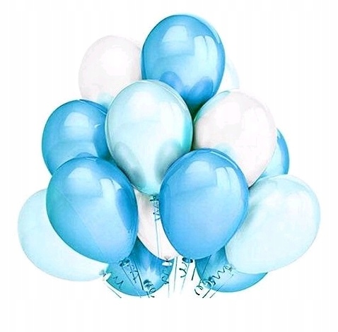 

Balony niebieskie błękitne chrzest baby shower hel