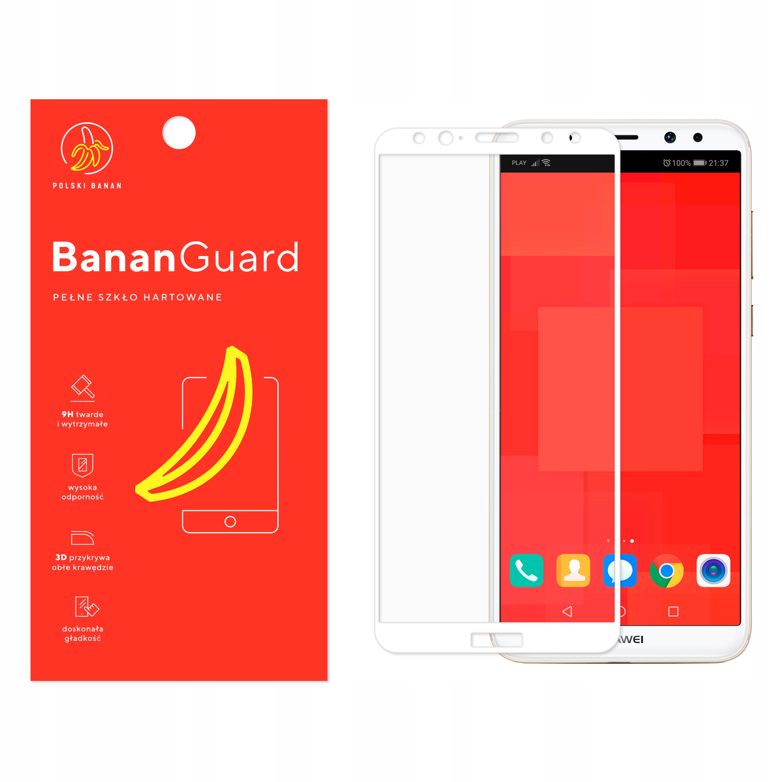 

Szkło Hartowane 3D do Huawei Mate 10 Lite Białe