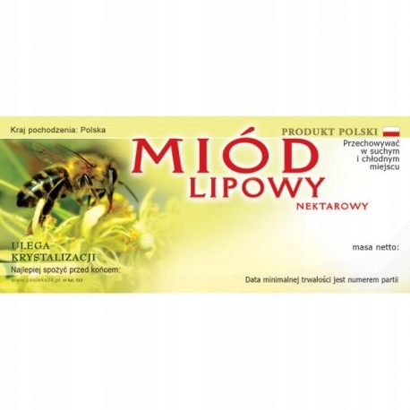 

Etykieta na miód Lipowy 100 szt etykiety Lipa