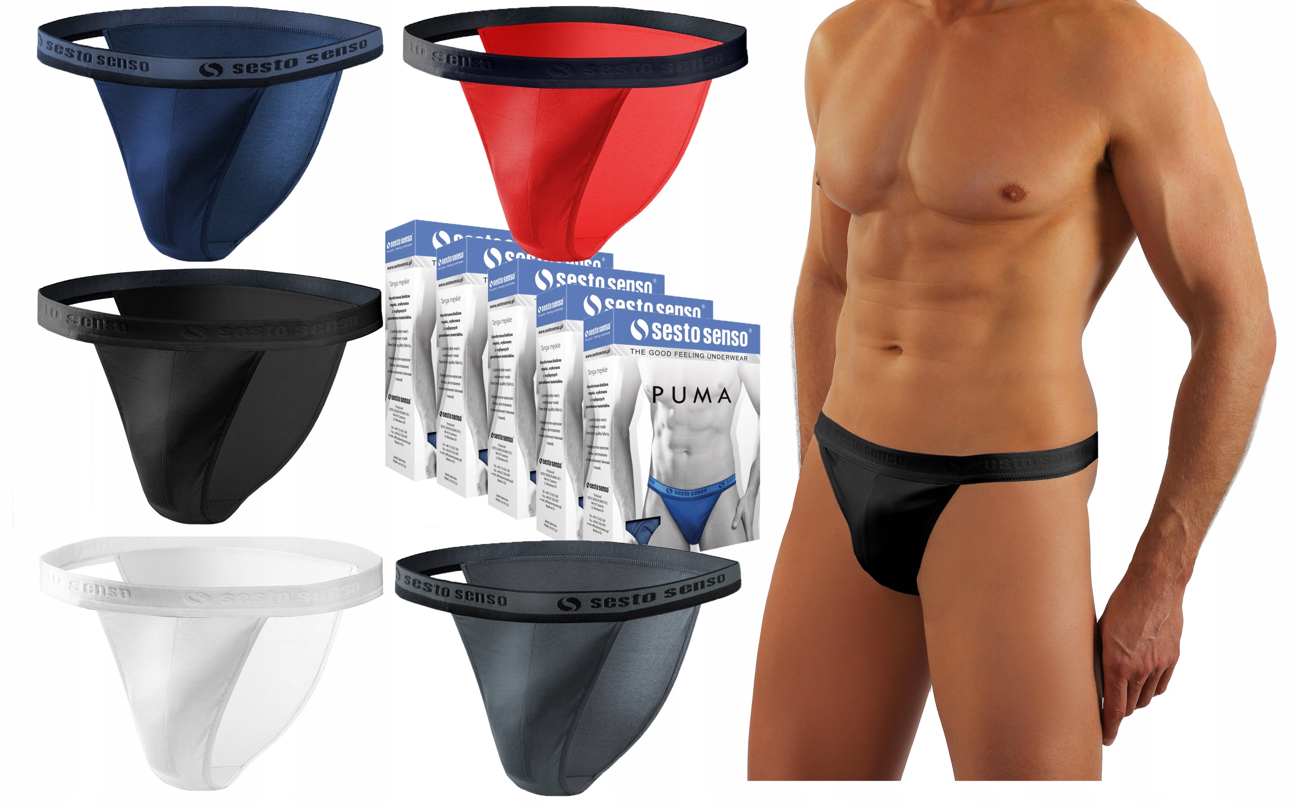ТРУСЫ мужские PUMA танго - SESTO SENSO - 5шт. XL