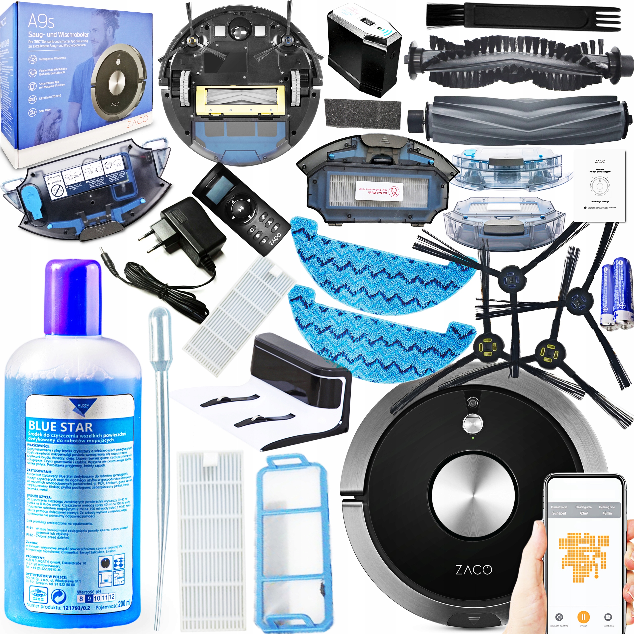 

Zaco A9S Robot Sprzątający Odkurzacz Wibracja 40L